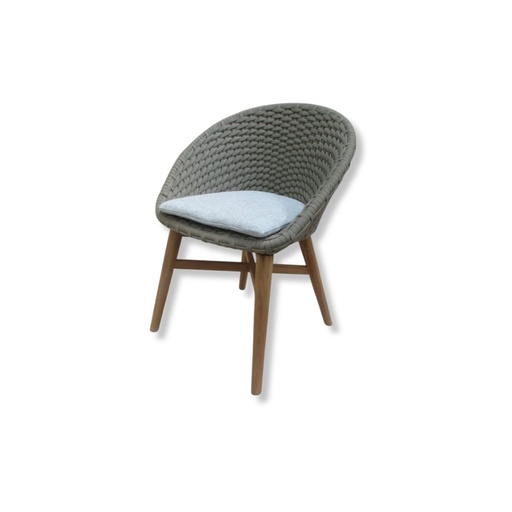 Outdoor dining chair Aru rope taupe