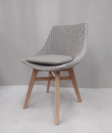 Outdoor dining chair Obi wicker white