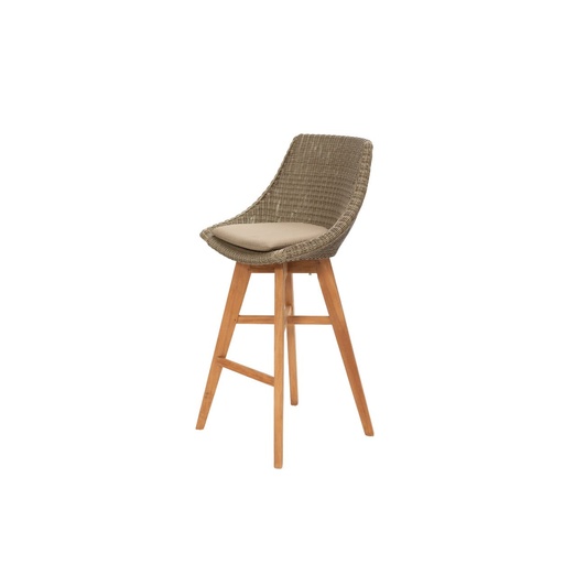 Outdoor bar chair Obi wicker taupe