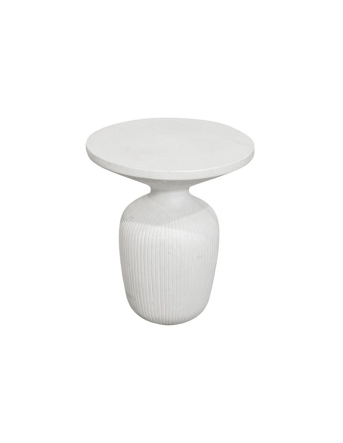 Coffee table Akmalia round 39cm white cement
