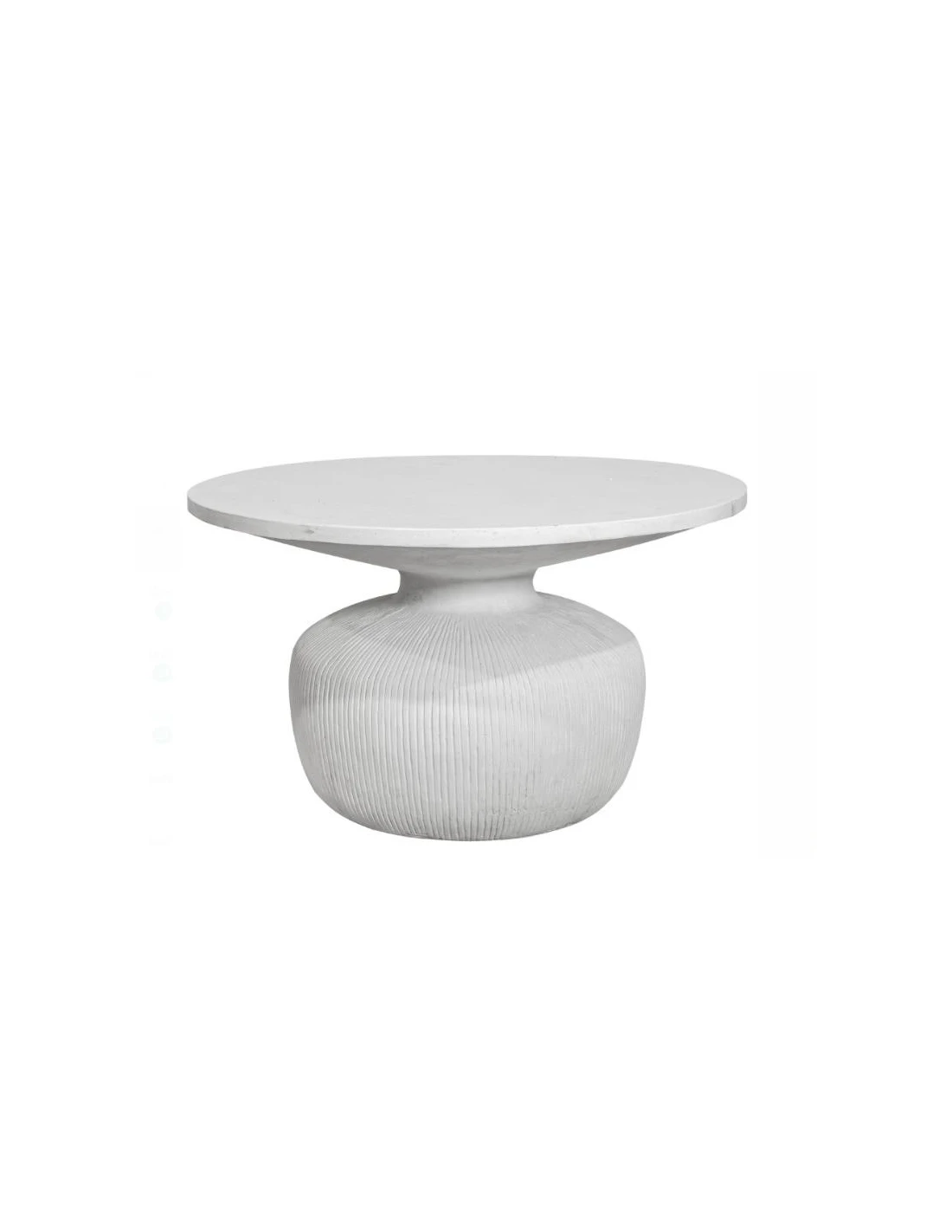 Coffee table Akmalia round 78cm white cement