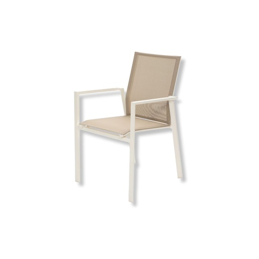 Outdoor chair Calvin alu white/beige